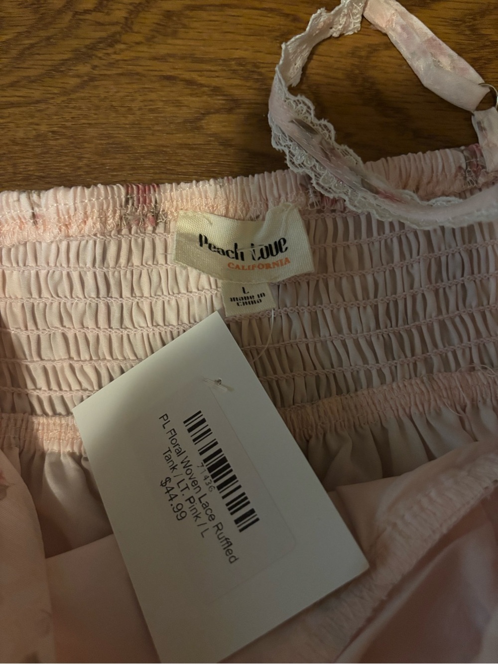 NWT Peach Love California Pink Floral Chiffon lace Tank with Peach Love shorts - Picture 14 of 14